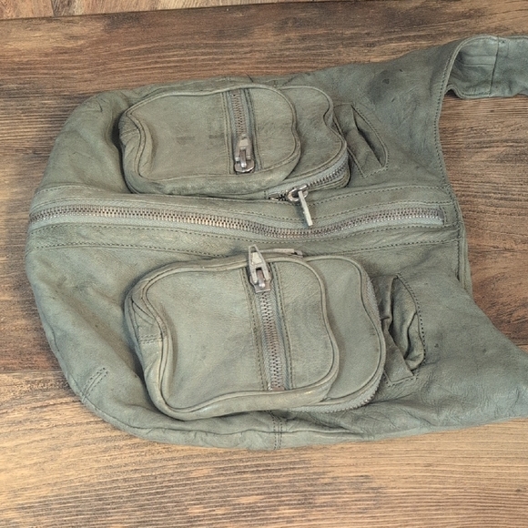 Alexander Wang Olive Green Lambskin Leather Crossbody Shoulder Donna Bag Purse - Picture 4 of 10